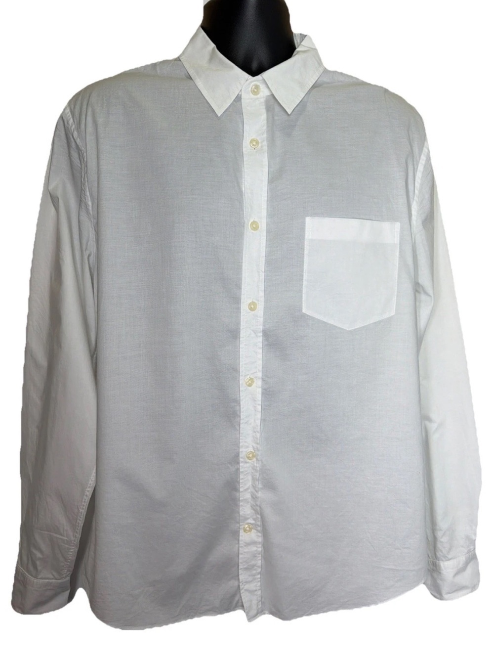 Vince White One Pocket Button Front Shirt Men’s Stretch Cotton Blend Minimalist